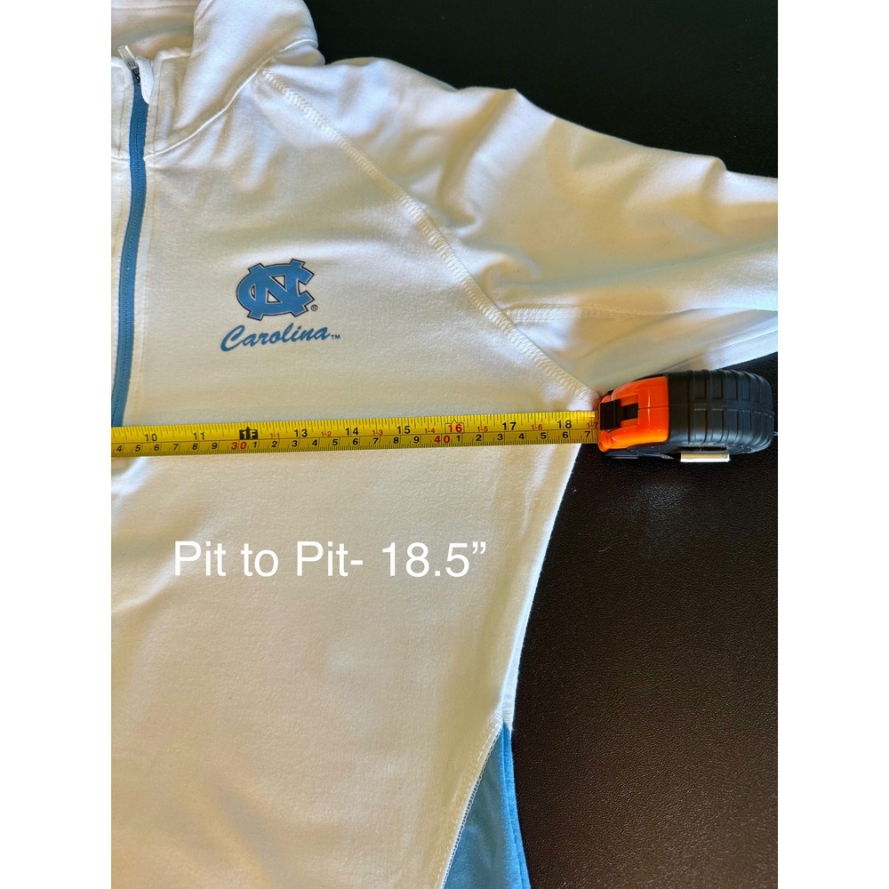 UNC Tar Heels Womens Quarter Zip Pullover White Blue Medium NCAA - Picture 7 of 9